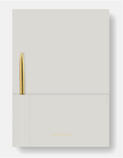Somewhere Vegan Notebook A5 Ruled with Pen Holder Gray