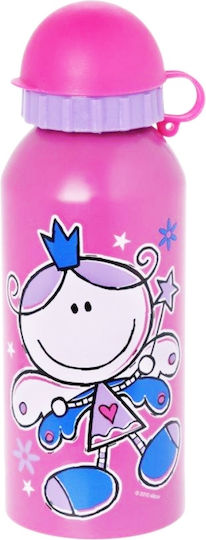 Ecolife Kids Water Bottle Stainless Steel with Pop-Up Cap Decor Girls 450ml