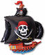 Folien Piratenschiff Schwarzer Ballon 75cm Verpackt