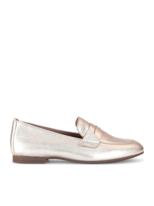 Gabor Leder Damen Loafers in Gold Farbe
