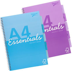 Double Spiral A4 Notebook Unipad Essentials Holes 200 Sheets 60 Gsm 2 Colors Assorted Pukka