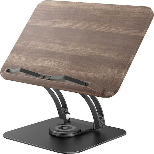 Suport de citit Tounee Rs03b reglabil și rotativ 360°, stabil, pentru cărți de rețete, caiete de gătit, muzică, pictură și cititul de tablete, cu clip lateral pentru pagini și pliere ușoară pentru depozitare, negru