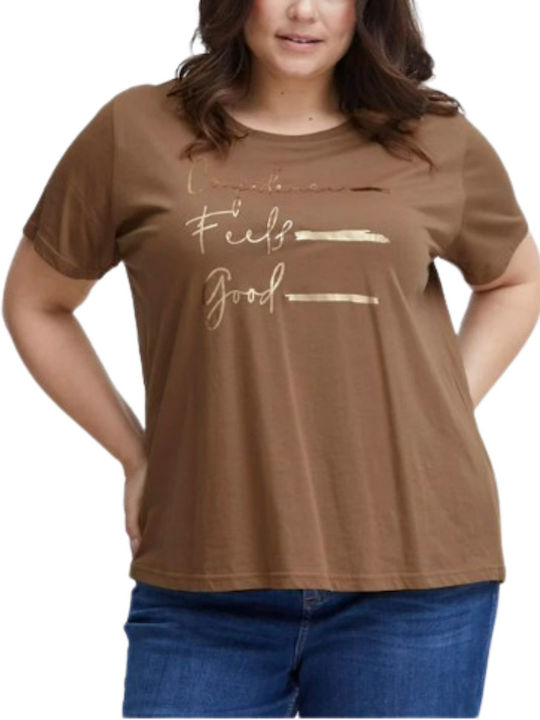 Fransa Damen T-Shirt Brown