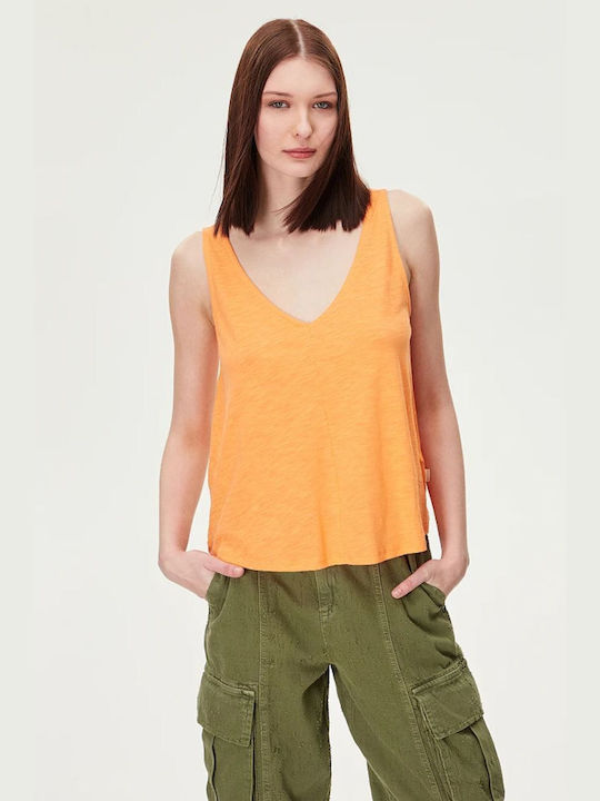 BSB Women's Blouse Sleeveless with V Neck Mandarin