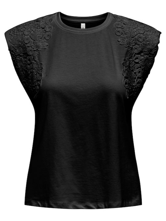 Only Life Damen Bluse Kurzärmelig Black