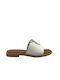 Ragazza Leather Women's Flat Sandals in White Color