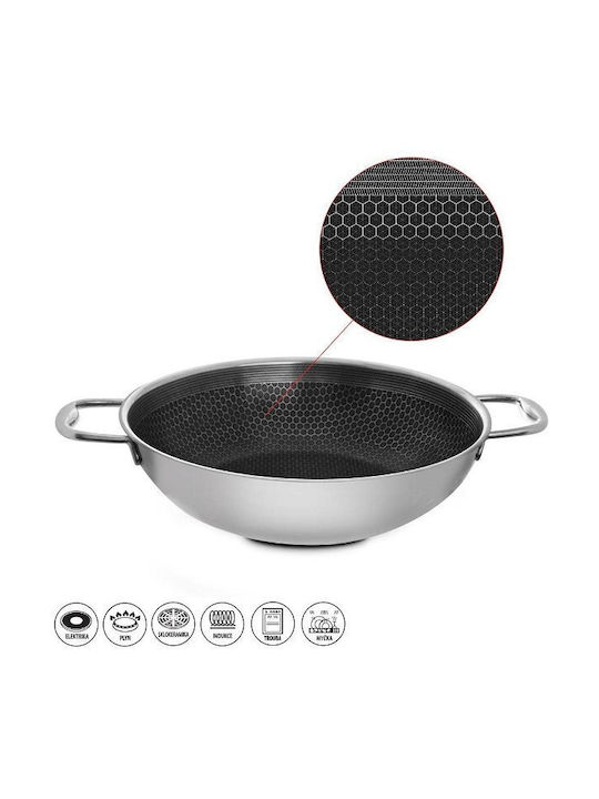 Orion Wok made of Stainless Steel with Non-Stick Coating 28cm