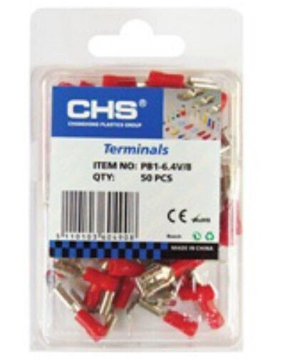 CHS Електрически терминал Бързо свързване с изолация Червен (28007-155)