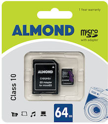 Almond SDHC 64GB Clasa 10 cu adaptor