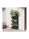 vidaXL Set 4 Pots Plastic Charcoal