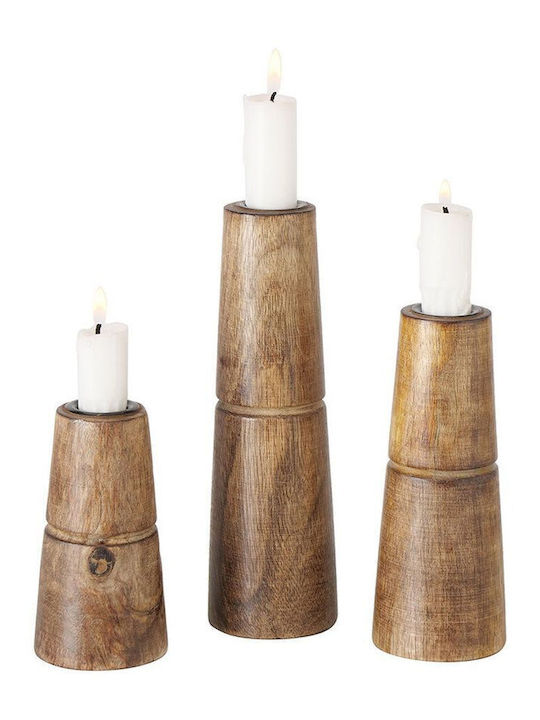 Boltze Candle Holder Wooden 1pcs