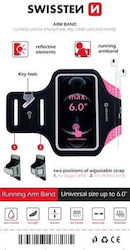 Swissten Arm Band / Sock & Pouch up to 6" Pink