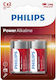 Philips Αλκαλικές Μπαταρίες C 1.5V 2τμχ