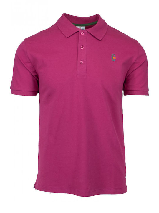 Conte Of Florence Men's Short Sleeve Blouse Polo fuchsia