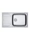 Franke Flash Ένθετος Νεροχύτης Inox Μ86xΠ50cm Ασημί