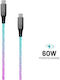Fixed LED USB 2.0 Kabel USB-C männlich - USB-C 60W PD Mehrfarbig 1,2 m