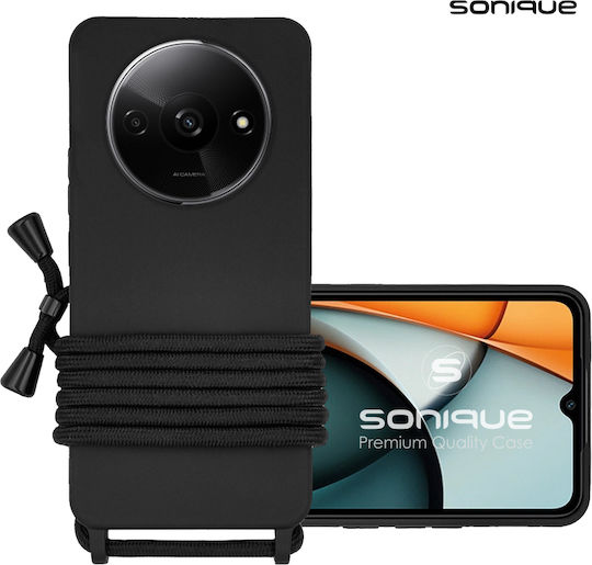 Sonique Back Cover Silicon 0.5mm cu Curea Negru (Redmi A3)