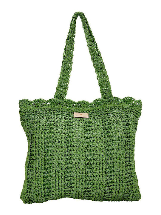 Bag to Bag Ψάθινη Γυναικεία Τσάντα Ώμου Πράσινη