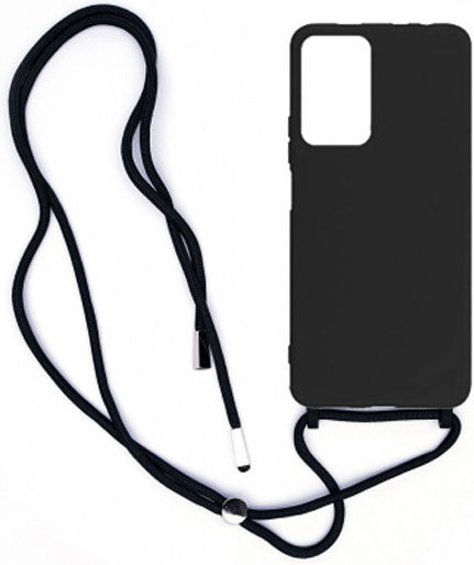 Colored Back Cover Silicon cu Curea Negru (Redmi Note 12 Pro 5G)