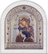 Slevori Icon Classic Regular Icon 17x19.7 White Dark Blue-Red Silver Wood 186577 1pc