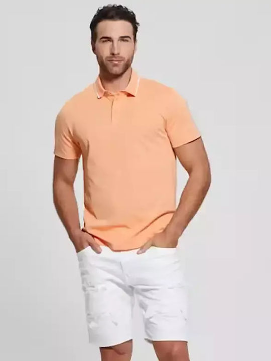 Guess Men's Short Sleeve Blouse Polo Orange