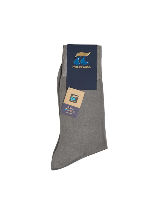 Pournara Men's Solid Color Socks Mid Grey