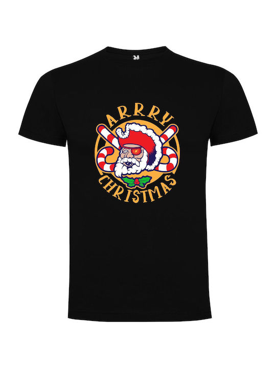 iLovePrints Candy Claus Celebrates Hockey T-shirt Black