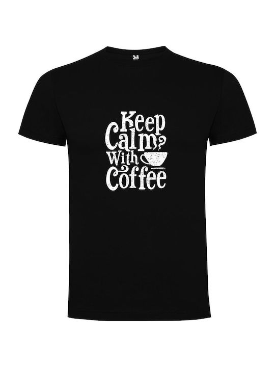 iLovePrints Calm With Coffee Smell T-shirt Black