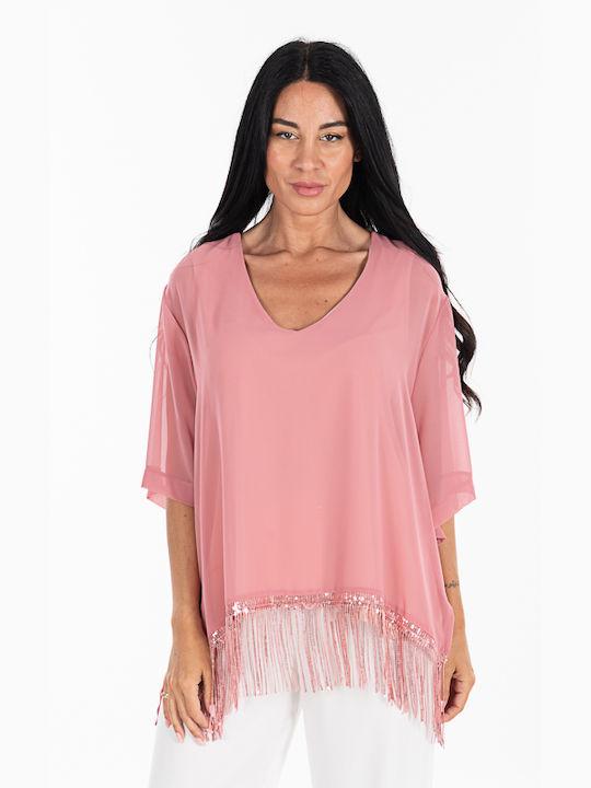 Siderati Γυναικεία Καλοκαιρινή Μπλούζα Ροζ