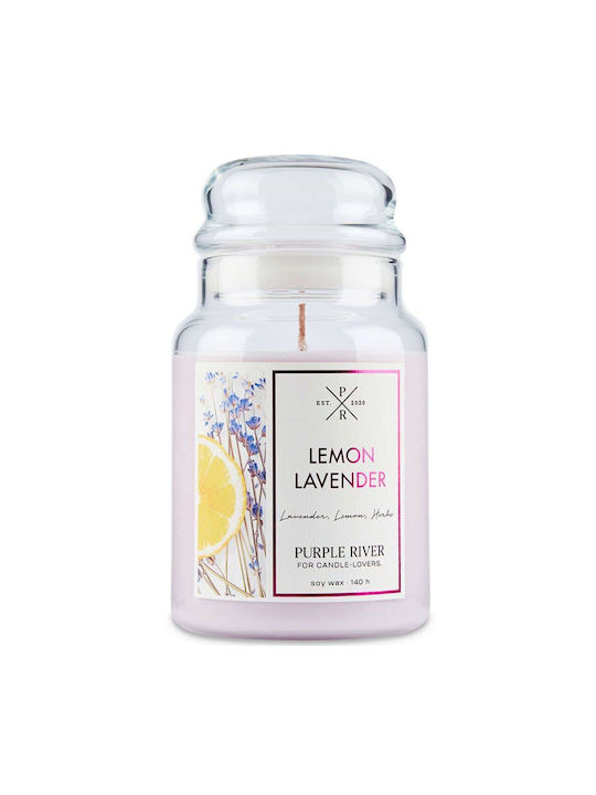 Aromatic Candle Lemon Lavender A916 10x18cm 623gr Pink Purple River Soy Candle
