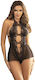 Subblime Bodysuit Sexy Marimi Mari Cu Dantelă Negru