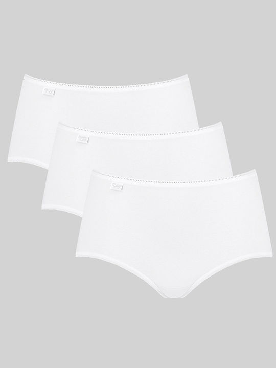 Sloggi 24/7 Βαμβακερά Ψηλόμεσα Γυναικεία Slip 3Pack White