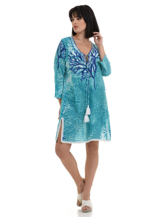 MiandMi Women's Caftan Beachwear Turquoise