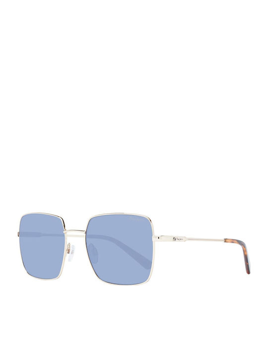 Pepe Jeans Men's Sunglasses with Silver Metal Frame and Blue Lens PJ5198-400