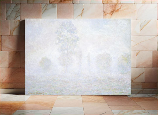 Claude Monet's Morning Haze (1888) Картина на Платно 65x40см