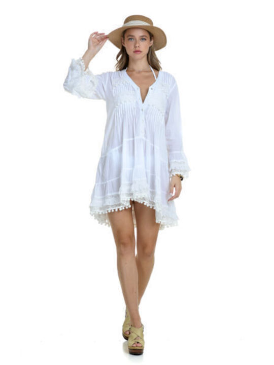 MiandMi Shirt Dress Dress White