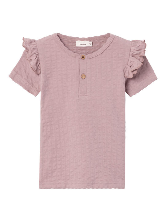 Lil' Atelier Kids Blouse Short Sleeve Purple