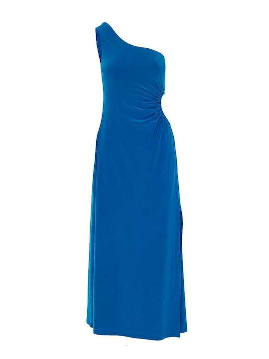 BSB Midi Kleid mit Schlitz Blau