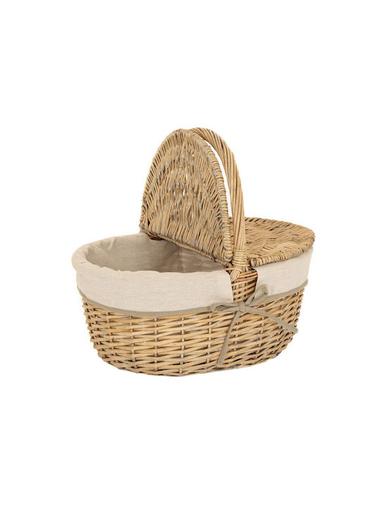 Decorative Basket Wicker with Handles 45x34x21cm Iliadis