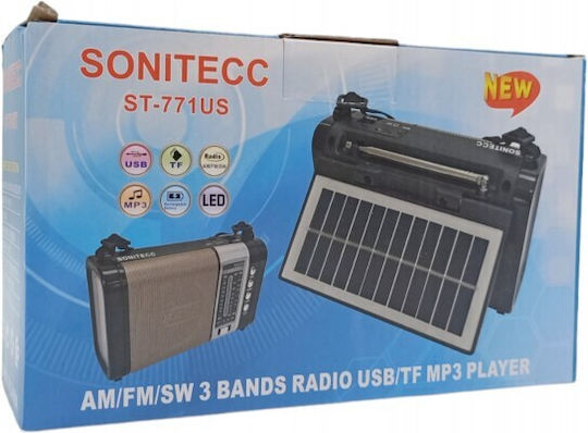 ST-771U Retro Solar cu Bluetooth și USB Argintiu