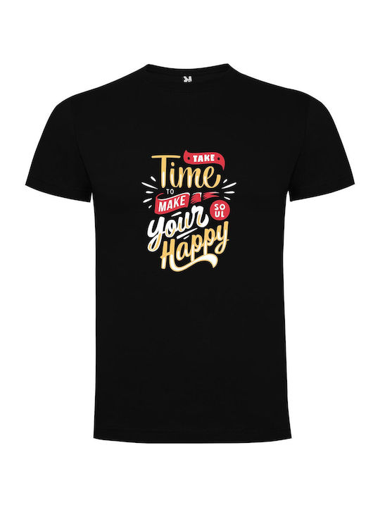 iLovePrints Happy Time, Your Way T-shirt Black