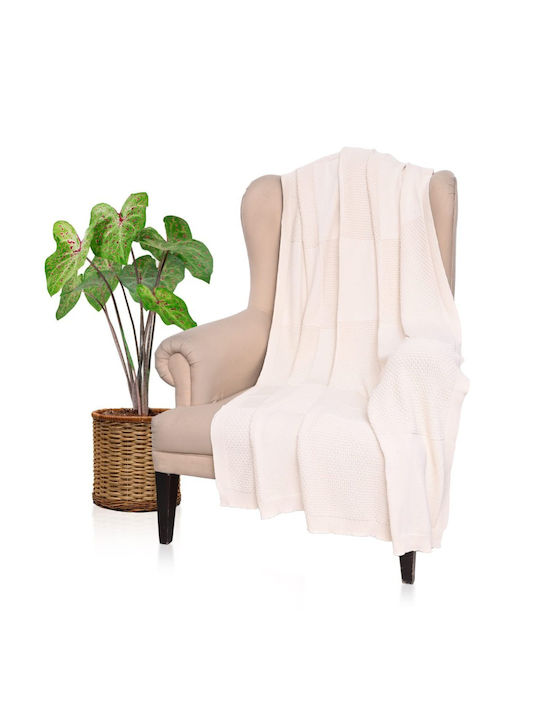 Liolios Home Fusion Kelly Ριχτάρι Πολυθρόνας Πλεκτό 130x180εκ. Natural
