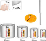 Ingco Σετ Ποτηροτρύπανα με Διάμετρο 33mm για Μέταλλο, Μπετό, Τούβλο, Πλακάκι και Πλαστικό