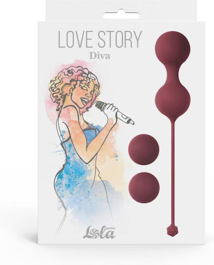 Set de bile vaginale Geisha Balls pentru mușchii Kegel Love Story Diva vin roșu