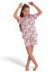 Siyah Inci Kinder Schlafanzug Sommerlich Baumwoll Pink