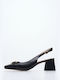 Mortoglou Leather Black Heels