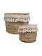 Set of Decorative Baskets Straw with Handles 2pcs