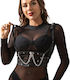 Subblime Subblime Leder- und Latex-Outfit Harness Schwarz