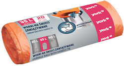 York Trash Bags Capacity 35lt 60x50cm 20pcs Orange