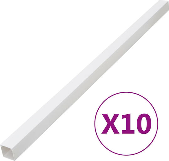vidaXL Canal de Cablu De podea din Plastic Alb 1m